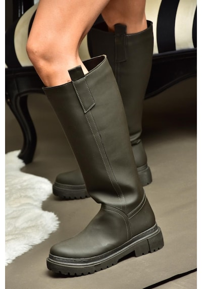Fox Shoes Kalın Tabanlı Kadın Çizme R973201109 Füme