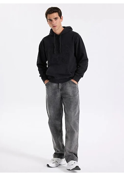 Guess Eco Tyler Hoodıe Kapşonlu Sweatshırt M5bq21kcny4 M5bq21kcny4 F73j SiYAH