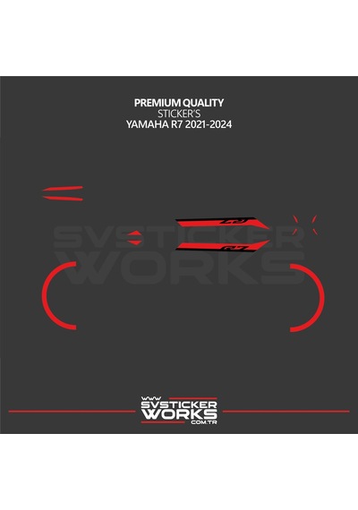 Yamaha R7 Kırmızı Sticker Set 2021 - 2023