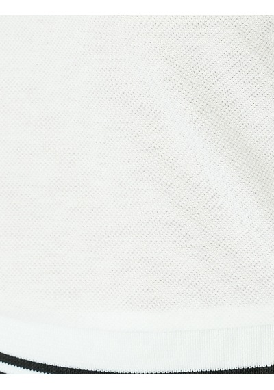 Koton Slim Fit Kolsuz Polo Yaka Biyeli Crop Tişört Ekru 5sal30041ık Ekru