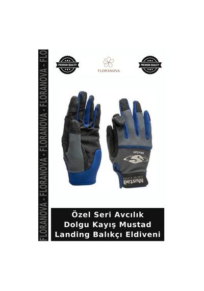 Floranova Özel Seri Avcılık Dolgu Kayış Mustad Landing Balıkçı Eldiveni Çok Renkli