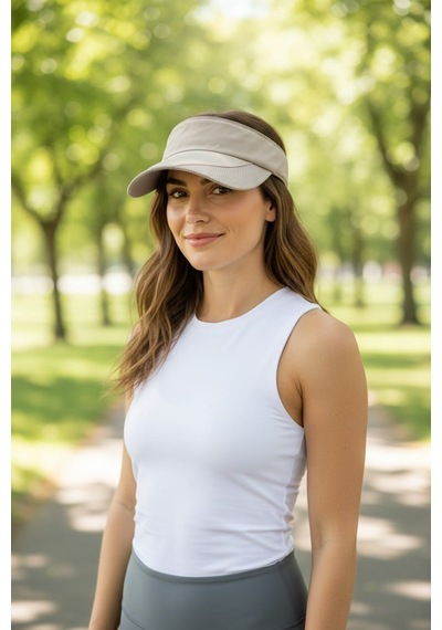 İldeşli Çift Kulanımlı Vizor Ve Spor Outdoor Cap Üskısmı Açılabilen İthal Şapka Bej
