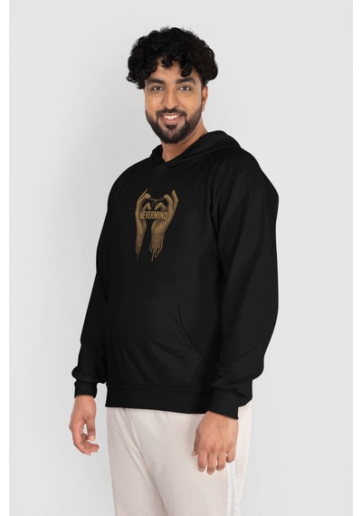 Oversize Unisex Sweatshirt - Kapüşonlu Özel Hoodie Siyah