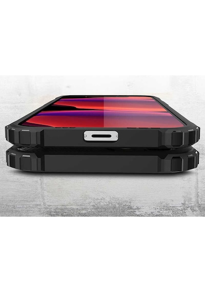 Noktaks - Apple Uyumlu iPhone   12 Pro Max - Kılıf   Çift Katman Zırh Tank Crash Military Kapak - Siyah
