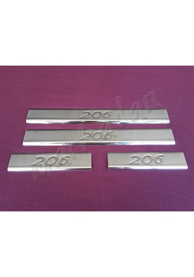 Woc Chrome Peugeot 206 Krom Kapı Eşiği 1998-2012 4 Parça Paslanma