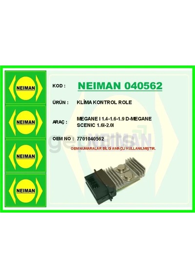 Klima Kontrol Role Megane 1 1.4-1.6-1.9 D - Megane Scenic 1.6ı-2.0ı