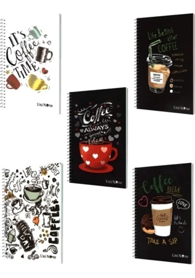 Çınar Coffee Not Defteri A6 60 Yaprak Çizgili Spiralli - 2 Adet Çok Renkli