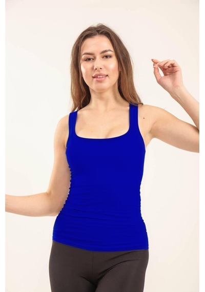 Balenbi Kadın Basic Geniş Askılı Uzun Penye Body 1068 Saks