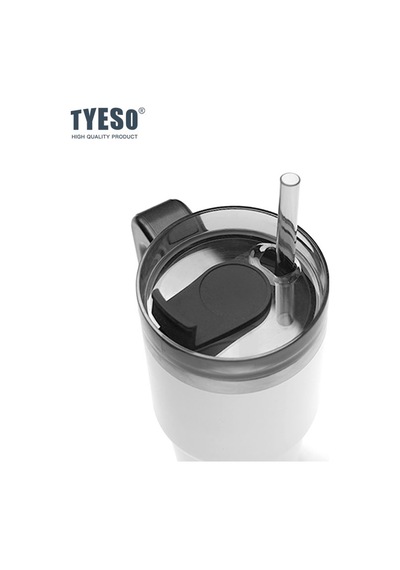 Tyeso Maxus Mug Vakumlu Çift Duvarlı Isı Yalıtımlı Pipetli 600 Ml Beyaz