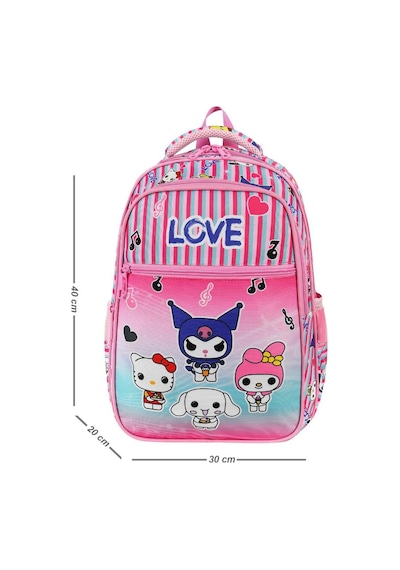 İlkokul Çantası Kuromi 2'li Set 40 30 Cm Beslenme Çantası Ortopedik Sırt Çantası Kız Çocuk Pembe