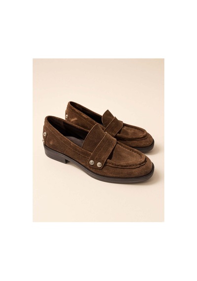 37brandshoes Gümüş Zımba Detaylı Koyu Kahverengi Süet Penny Loafer Kahverengi Kahverengi 37brandshoes Gümüş Zımba Detaylı Koyu Kahverengi Süet Penny Loafer Kahverengi Kahverengi