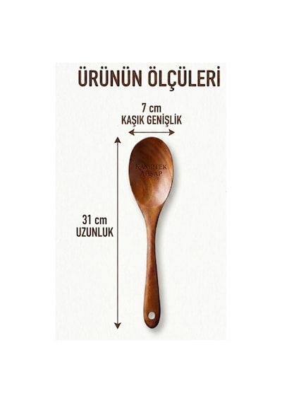 Kamptek Akasya Ahşap 3'lü Mutfak Seti Spatula Ve Kaşık Takımı
