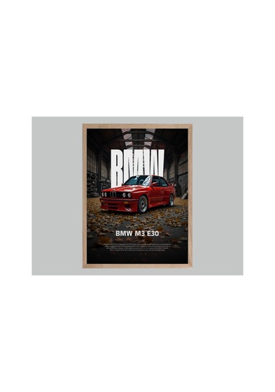 Bmw Doğal Ahşap Çerçeveli Tek Parça Dekoratif Tablo Çok Renkli - 818988204 Çok Renkli