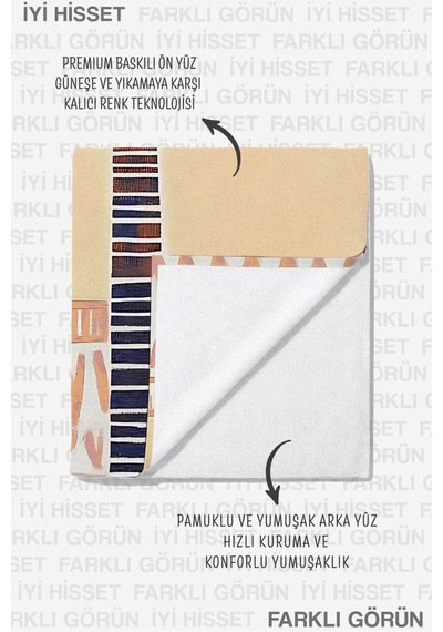 Palmiye Tropikal Plaj Havlusu - Bohem Akdeniz Bej Mavi Havuz Deniz Hızlı Kuruyan Mikrofiber Havlu Sisli Ada