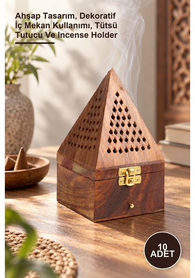 10 Adet Ahşap Kule Tütsülük Ahşap Tasarım, Dekoratif İç Mekan Kullanımı, Tütsü Tutucu Ve Incense Holder