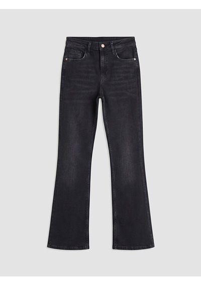 Lcw Jeans Siyah Flare Kadın Jean Pantolon