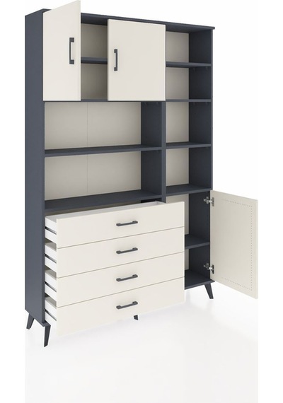Arges Dolap 9 Raflı 4 Çekmeceli 3 Kapaklı 132x30x195 Antrasit-aytaşı/aytaşı Aytası/aytası Arges Dolap 9 Raflı 4 Çekmeceli 3 Kapaklı 132x30x195 Antrasit-aytaşı/aytaşı Aytası/aytası