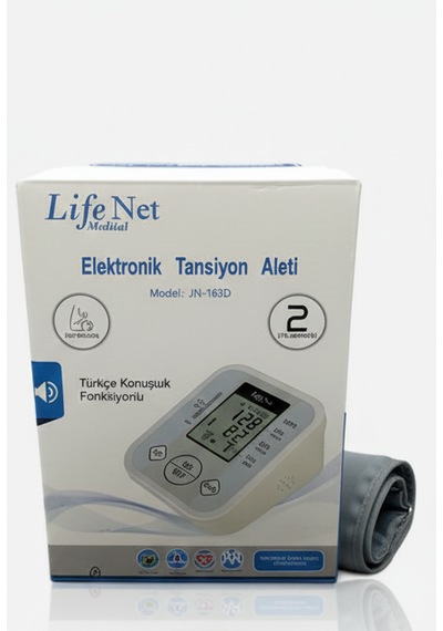 Lifenet Medikal Jn-163d Elektronik Tansiyon Aleti Türkçe Konuşan, Otomatik Ölçüm, 2 Yıl Garantili