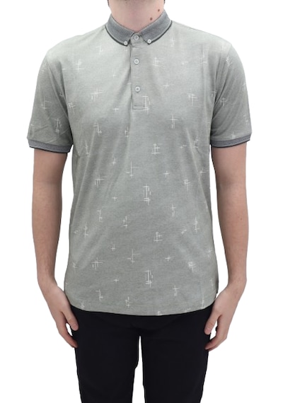 Santa Dmctekstil Erkek 112 Desenli Spor Kesim Rahat Kalıp Cepsiz Polo Yaka T-shirt Haki