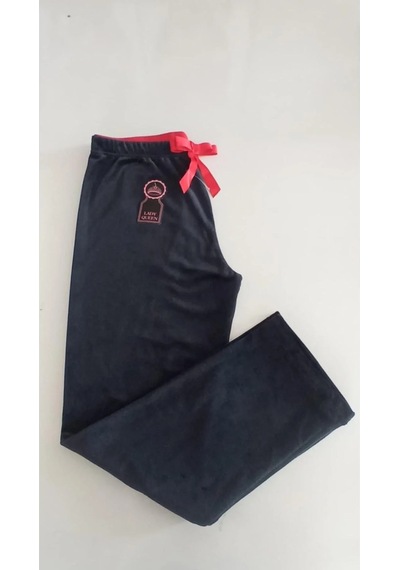 Kadın Kadife Boru Paça Rahat Kesim Pijama Alt Lacivert
