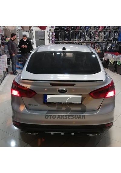 Sts Oto Aksesuar Ford Focus (2012-2018) 3, 3.5, 4 Sedan Kasa Bagaj Üstü Spoiler Piano Black (Parlak Siyah)