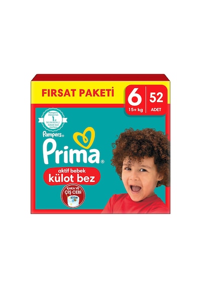 Prima Külot Bebek Bezi 6 Numara XL Fırsat Paketi 52 Adet