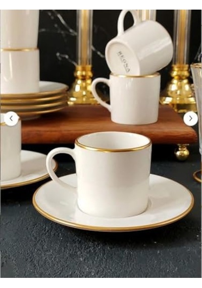 Regna Home Fine Living Sena Yaldızlı 18 Parça Gold Çay-kahve Bardağı Seti, Türk Kahve Fincan Takımı Çay Takım Diğer