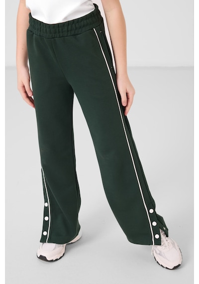 Tommylife Çam Yeşili Geniş Paça Çıt Çıt Detaylı Kız Çocuk Palazzo Pantolon - 75199 Yeşil