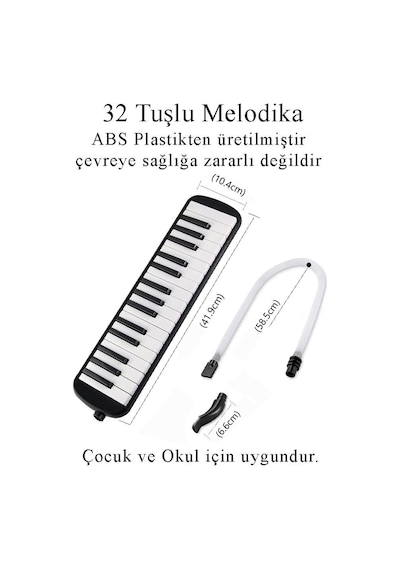 Melodika 32 Tuşlu Pembe Bez Çantalı 1 Adet 32k Hortumlu Melodika Askılı Taşıma Kulplu Okul Öğrenci Pembe