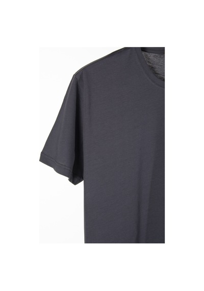 Unisex Gri Bisiklet Yaka Basic Oversize T-shirt Gri