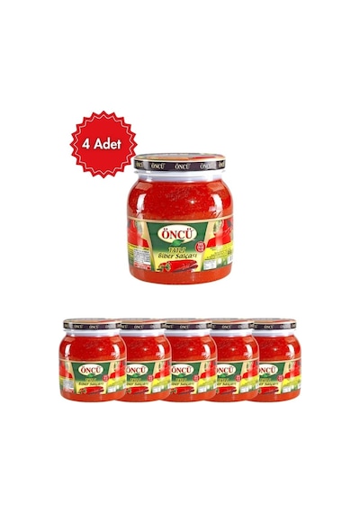 Öncü Tatlı Biber Salçası 1,65 Kg X 4 Paket Geleneksel Yoğun Lezzet, Yemekler İçin Ekonomik Set