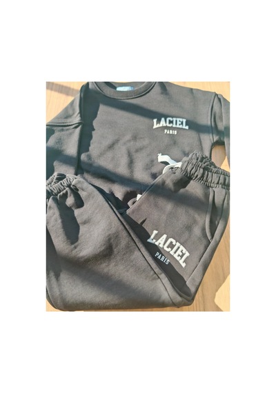 Eray Alp Kids Unisex Çocuk Baskılı Eşofman Takımı Günlük Rahat Kombin Siyah