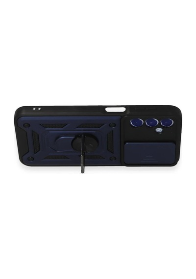 Samsung Uyumlu Galaxy M34 5g Kılıf Pars Lens Yüzüklü Silikon - Lacivert Standart