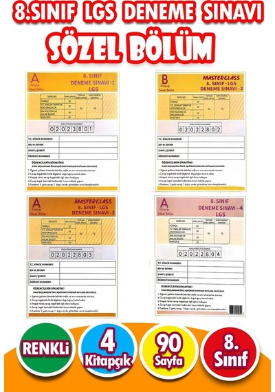 8.sınıf Lgs Deneme Sınavı - Sözel Bölüm - 4 Kitapcık