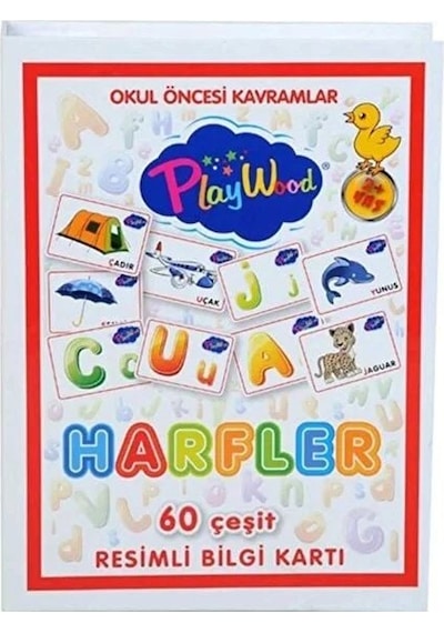 Playwood Eğitici Resimli Bilgi Kartları Harfler 26