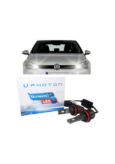 Vw Golf 7 Led Xenon Kısa Far Ampulü H7 Ultimate 9500 Lumens Yeni Seri Beyaz 2012-2017