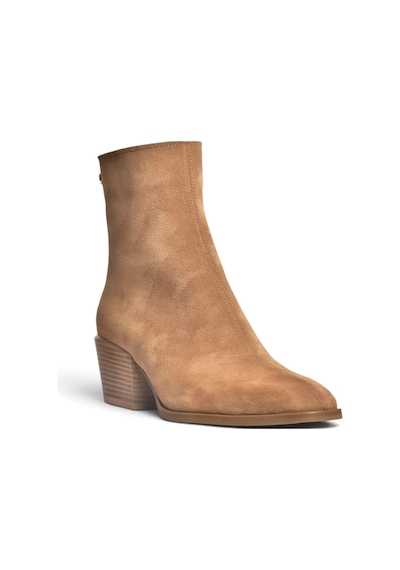 Fox Shoes Z654037561 Vizon Hakiki Deri Süet Alçak Topuklu Western Kadın Bot