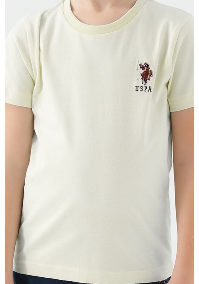 U.S. Polo Assn. U.s. Polo Assn Light Blue Krem Erkek Çocuk Bermuda Takım 5274-43530 Krem