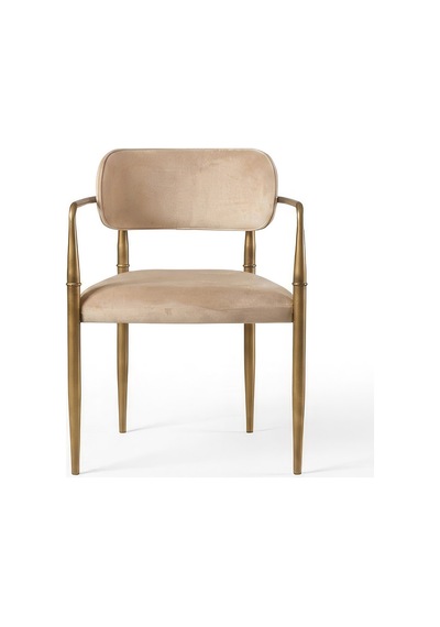 Elegance Kolçaklı Metal Mutfak Sandalyesi Krem
