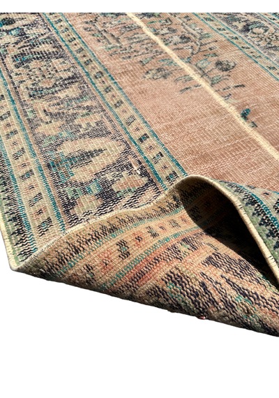Patchwork Eskitme Halı 90x280 Turuncu %100 Yün Vintage Yolluk Turuncu