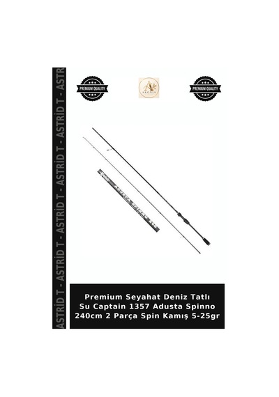 Premium Seyahat Deniz Tatlı Su Captain 1357 Adusta Spinno 240cm 2 Parça Spin Kamış 5-25gr Standart