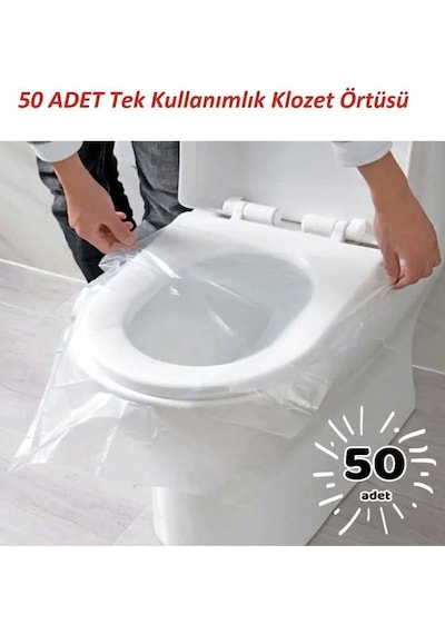 Mainshop 50 Adet Kullan At Klozet Örtüsü Şeffaf