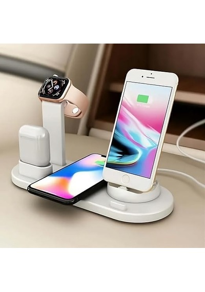 Kama 4'ü 1 Arada Kablosuz Hızlı Şarj İstasyonu: İphone 15-12 Pro Max, Apple Watch, Airpods Ve Android Telefonlar İçin Hızlı Şarj, Zahmetsiz Şarj Deneyimi
