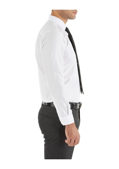 Efor Slim Fit Pamuk Saten Uzun Kol Klasik Beyaz Gömlek Gk 157 Beyaz