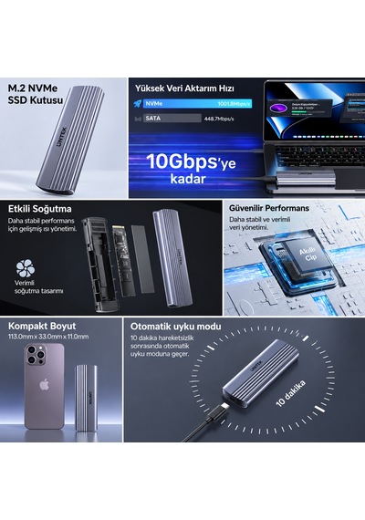 Unıtek M.2 Pcıe Nvme Usb-c Ssd Kutusu S1241b01