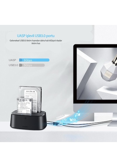 Ugreen Usb 3.0 2.5 Ve 3.5 Inch Sata Hdd Dual Dock Station