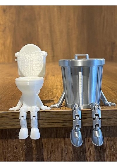 İkili Banyo Dekoratif Figür Seti Klozet Çöp Kovası Diğer
