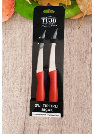 Tujo Knives 2'li Paslanmaz Çelik Tırtıklı Meyve Sebze Bıçağı Stainless Steel