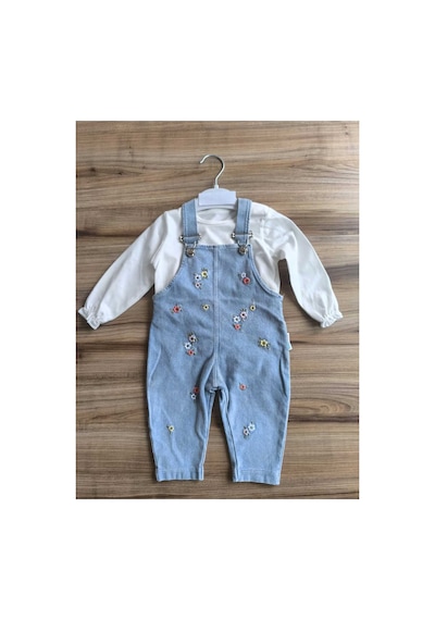 Baby Buu Laura Baby Kız Bebek/çocuk Çiçekli Salopet Tulum Mavi Mavi