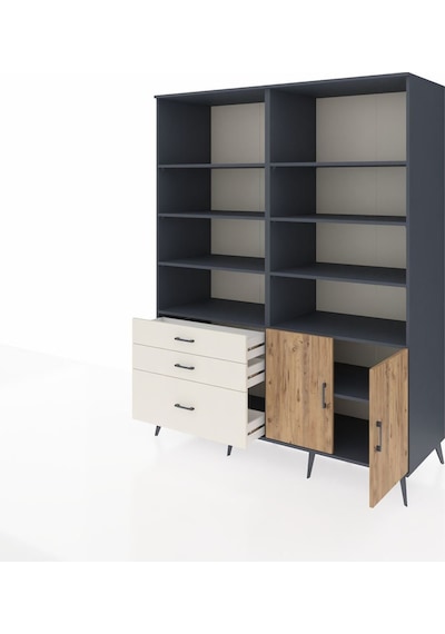 Kronos Gardrop 9 Raflı 3 Çekmeceli 2 Kapaklı 176x59x221 Antrasit-çam/aytaşı Çam/aytaşı Kronos Gardrop 9 Raflı 3 Çekmeceli 2 Kapaklı 176x59x221 Antrasit-çam/aytaşı Çam/aytaşı